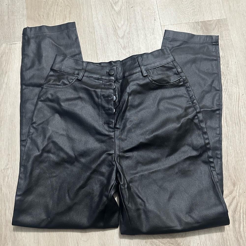 Black Faux Leather Pants